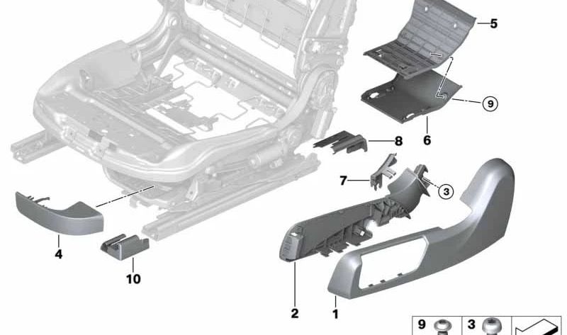 Guía inferior del cinturón de seguridad OEM 52107368754 para BMW F33, F83, F06, F12, F13. Original BMW.