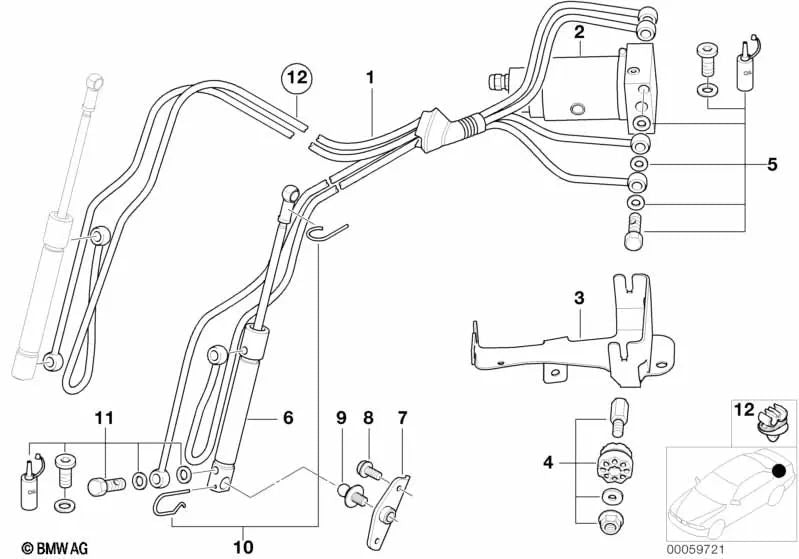 Left cylinder for BMW Z8 E52 (OEM 54348234327). Genuine BMW