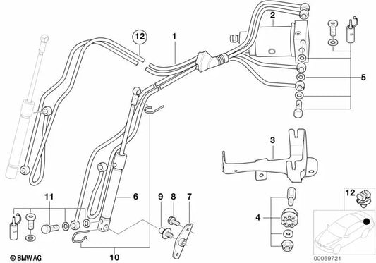 Left cylinder for BMW Z8 E52 (OEM 54348234327). Genuine BMW