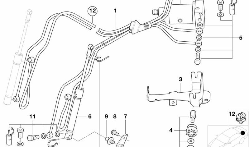 Soporte de tubería para BMW Serie 3 E46, Serie 5 F11, G31, Z8 E52 (OEM 54348242194). Original BMW