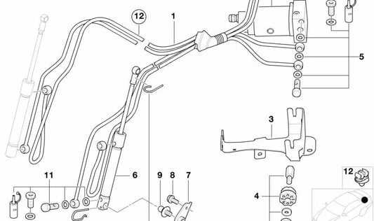 Soporte de tubería para BMW Serie 3 E46, Serie 5 F11, G31, Z8 E52 (OEM 54348242194). Original BMW