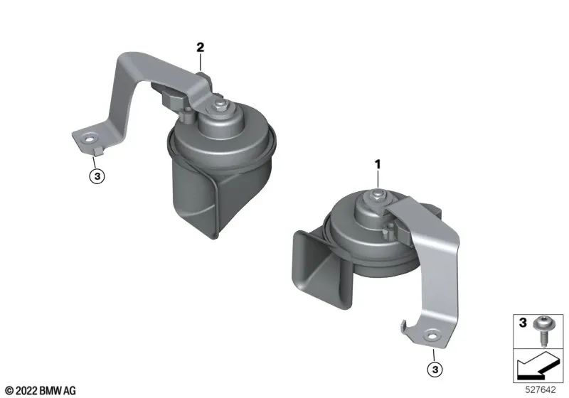 Claxon alto electrónico para BMW G80, G81, G82, G83 (OEM 61337873355). Original BMW