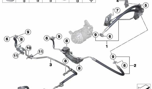 Tubo de Expansión Adaptive Drive para BMW X5 F15, X6 F16 (OEM 32416851280). Original BMW