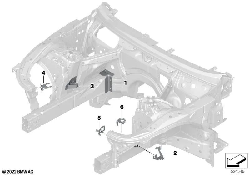 Soporte superior del depósito de compensación para BMW F90, G30, G31, G38, G32, G11, G12, G70, F91, F92, F93, G14, G15, G16 (OEM 41007412937). Original BMW.