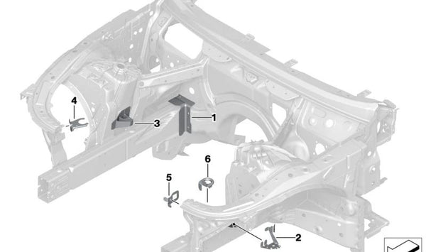 Soporte original para silenciador de ruido de admisión OEM 41007412938 para BMW F90, G30, G31, G38, G32, G11, G12, F91, F92, F93, G14, G15, G16.