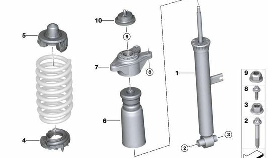 Assorbitore di ammortizzatore posteriore OEM 33526879208 per BMW G29. BMW originale.