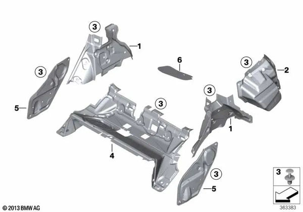 Aislamiento acústico del maletero izquierdo para BMW F25 (OEM 51489175113). Original BMW