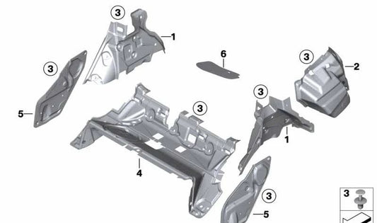 Aislamiento acústico maletero derecho para BMW F26 (OEM 51487337596). Original BMW