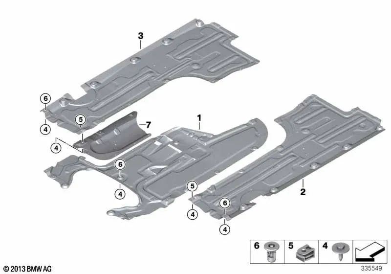 Revestimiento inferior lateral izquierdo para BMW Serie 5 F07, F07N (OEM 51757193497). Original BMW.