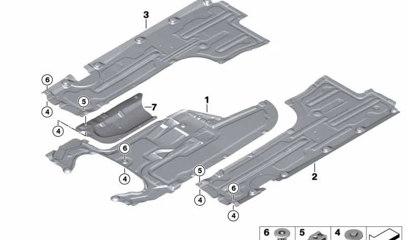 Revestimiento inferior lateral derecho para BMW Serie 5 F07, F07N (OEM 51757193498). Original BMW