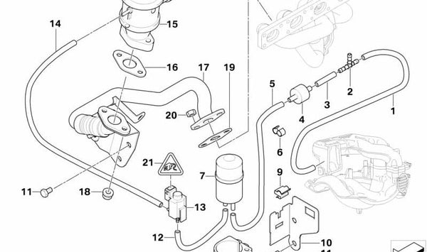 Tubo de aire OEM 11721732925 para BMW Serie 3 (E36, E46). Original BMW.