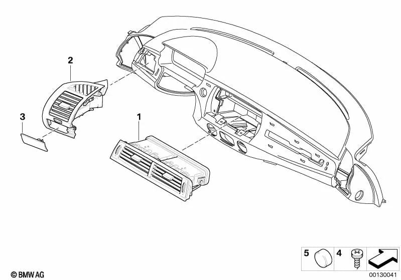 Rejilla de ventilación central para BMW Z4 E85, E86 (OEM 64226949158). Original BMW