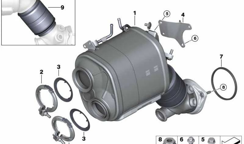 Decoupling element for BMW G30, G31, G11, G12, G01, G02, G05, G06, G07 (OEM 18328588225). Genuine BMW