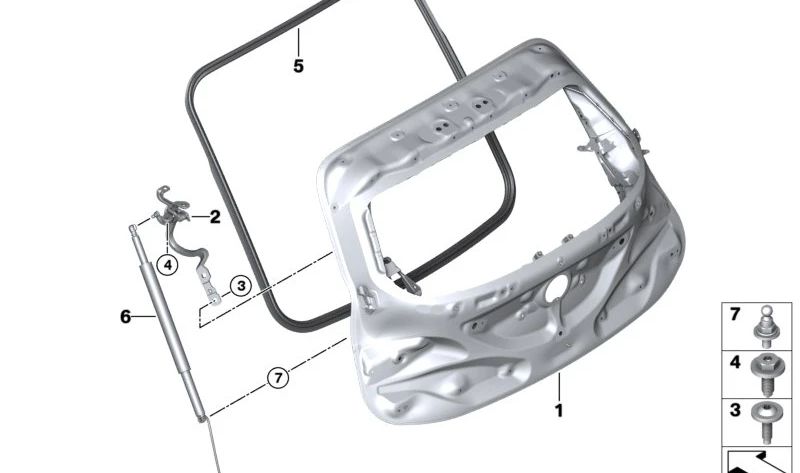 Accionamiento de husillo derecho para BMW I20 (OEM 51247954154). Original BMW