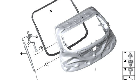 Accionamiento de husillo izquierdo para BMW I20 (OEM 51245A635D3). Original BMW