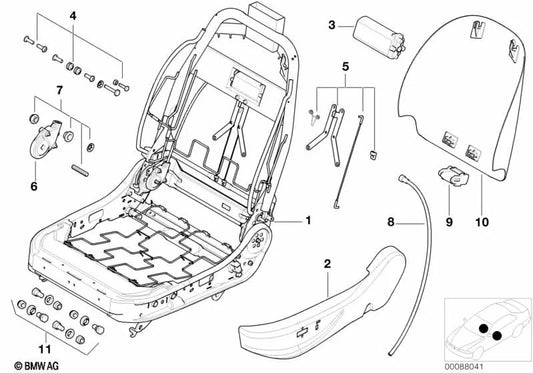 Juego de piezas de fijación para BMW Z8 E52 (OEM 52107029115). Original BMW.