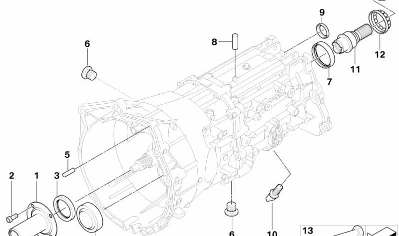 OEM adaptation axis 23008481580 for BMW E90, E91, E84. Original BMW.