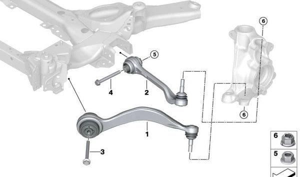 Tirante con Soporte Hidráulico Derecho para BMW G42, G20, G21, G28, G22, G23 (OEM 31106894664). Original BMW