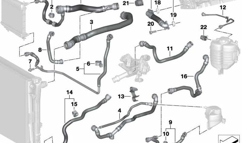 Manguera del Módulo de Aspiración para BMW Z4 G29 (OEM 17128653606). Original BMW