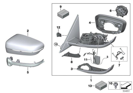 Tapa De Cubierta Retrovisor Exterior Imprimado Para Bmw G20 G21 . Original Bmw. Recambios