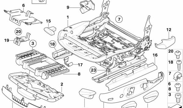 Palanca izquierda para BMW E81, E82, E87, E88, E90, E91, E92, E84, F25, F26, E89 (OEM 52107139035). Original BMW.