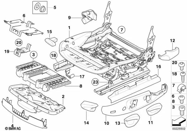 Soporte para unidad de control, derecho para BMW E81, E82, E88, E90, E91, E92, E84, E89 (OEM 52107152230). Original BMW.