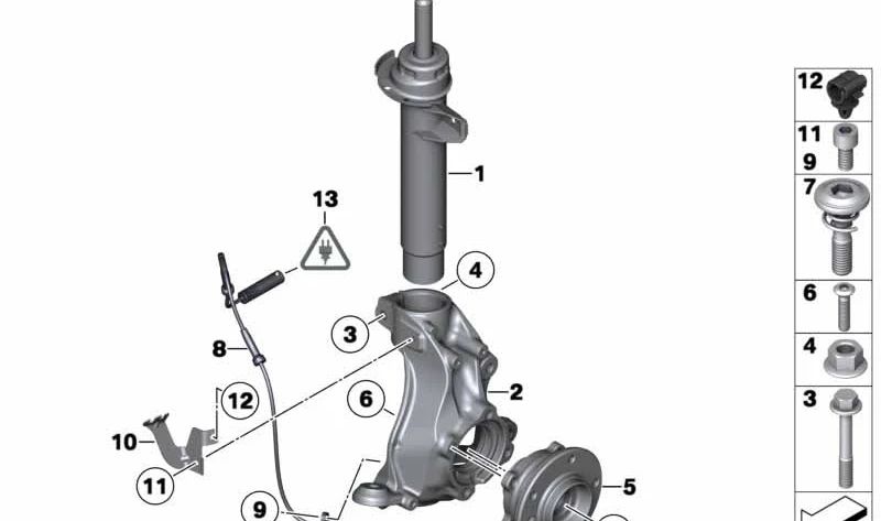 Amortiguador delantero izquierdo para BMW E84 (OEM 31316789857). Original BMW