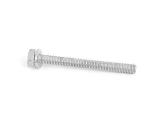 Hexagon screw with washer for BMW 3 Series E30, E36, E46, E90, E91, E92; Series 5 E34, E60, E61; Series 7 E32, E65, E66; X3 E83; X5 E53; Z4 E85, E86; BMW Motorrad R21; MINI R50, R52, R53 (OEM 07119906270). Genuine BMW