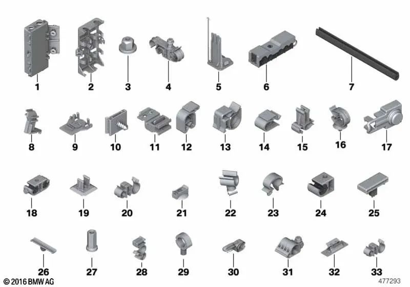 Clip para BMW Serie 1 F20, F21, F52, Serie 2 G42, G87, Serie 3 E46, E90, E91, E92, E93, F30, F31, F34, F35, G20, G21, G28, G80, Serie 4 F32, F33, F36, F82, G22, G23, G26, G82, i I01, I12, I15, I20 (OEM 61138353257). Original BMW.