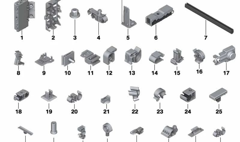 Links und rechts hinten und rechts Speicherclip -Unterstützung OEM 61136919398 für BMW E81, E82, E87, E88, F20, F21, E90, E91, E92, E93, F31, F34, F32, F33, F36, F82, E84, E89. Original BMW.