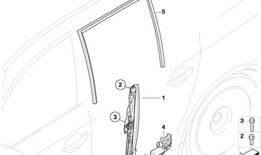 Soporte izquierdo OEM 51357075671 para BMW E60, E61. Original BMW.