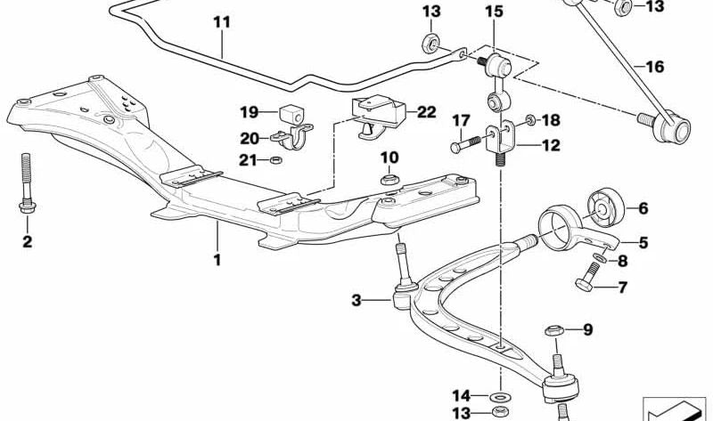 Brazo de suspensión derecho OEM 31126758514 para BMW Serie 3 (E36). Original BMW.