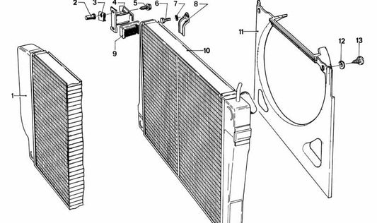 Radiador de refrigerante para BMW E12 (OEM 17111111639). Original BMW