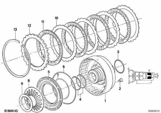 Rechteckring para BMW Serie 3 E30, Serie 5 E28, E34, Serie 6 E24, Serie 7 E23, E32, Serie 8 E31 (OEM 24231217141). Original BMW