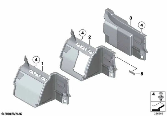 Revestimiento Separador del Maletero para BMW F04 (OEM 51477223617). Original BMW