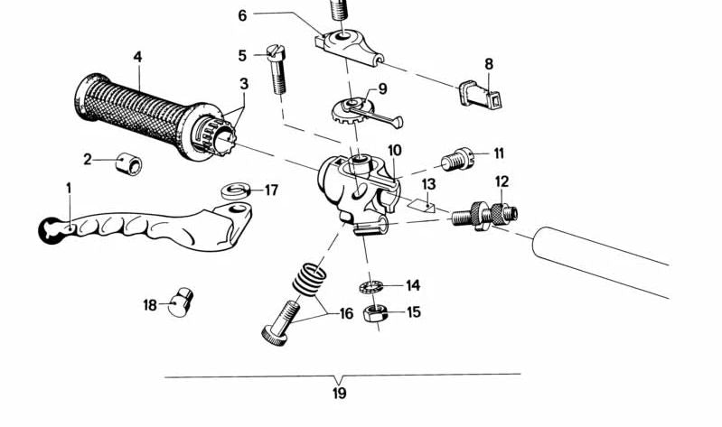 Right hand lever for BMW F07, F10, F11, F06, F12, F13, F01N, F02N (OEM 32721233350). Original BMW