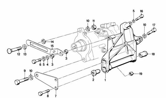 Air Conditioning Compressor Bracket OEM 64521260209 for BMW E21, E12. Original BMW.