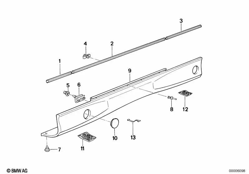 Clip para BMW Serie 8 E31 (OEM 51131970679). Original BMW