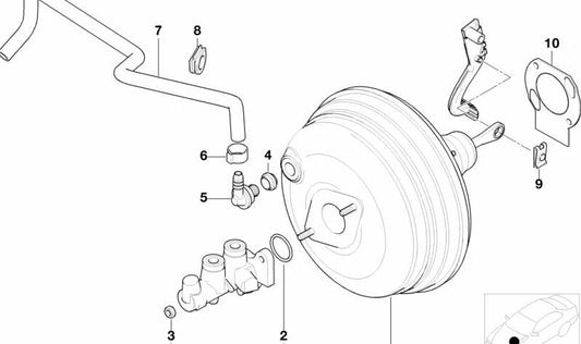 Tubo de vacío OEM 34338025853 para BMW E52. Original BMW.