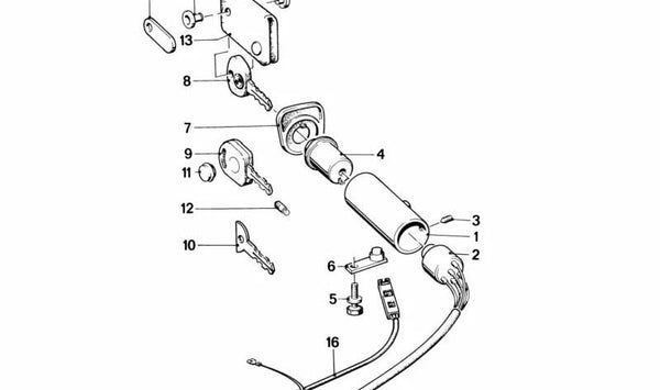 Conmutador de Encendido para BMW Serie 5 E28 (OEM 61321375112). Original BMW