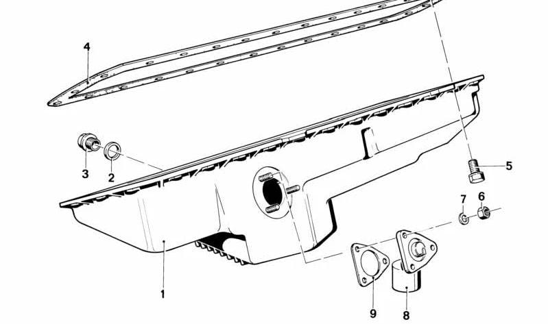 Cárter de aceite OEM 11132140190 para BMW E24. Original BMW.