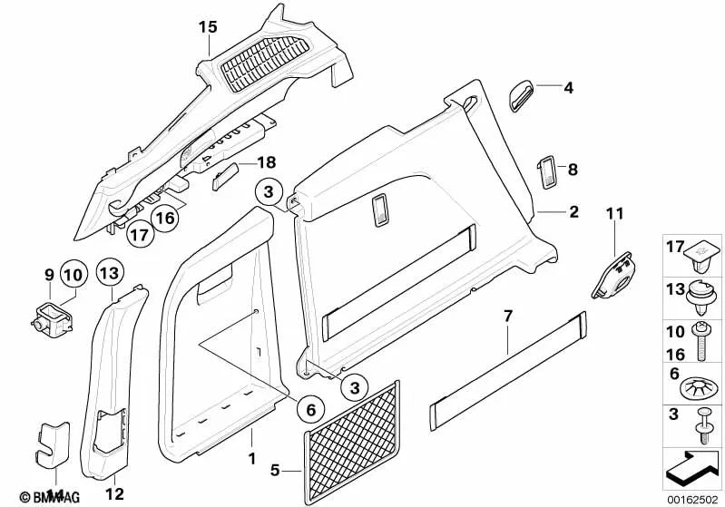 Soporte Triángulo de Advertencia para BMW X5 E70 (OEM 51477145981). Original BMW