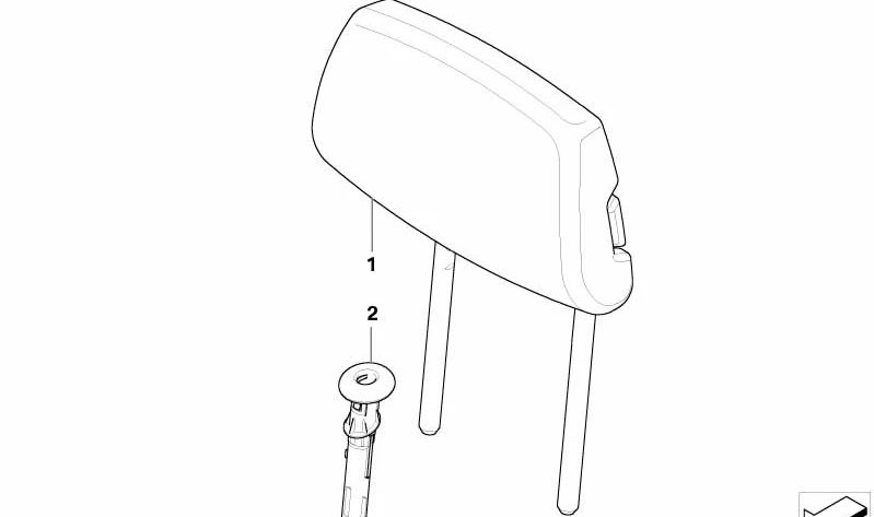 Reposacabezas de Cuero para BMW E90N, E91N (OEM 52207256603). Original BMW.