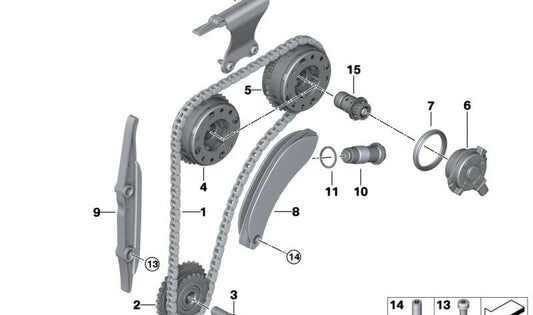 Piñón de distribución OEM 13522461925 para BMW F52, F45 (Serie 2 Active Tourer y Gran Tourer). Original BMW