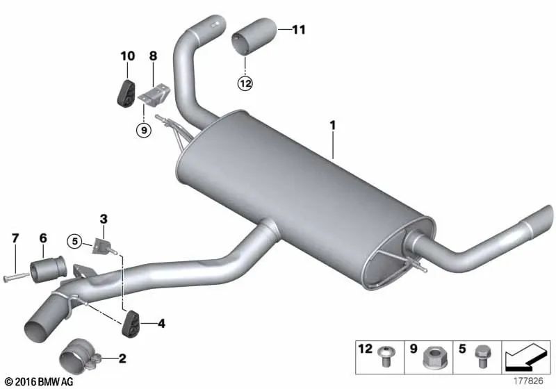 Gummilager para BMW Serie 3 E90, E92, E93, X5 E70, Z4 E85, E86 (OEM 18207544809). Original BMW.