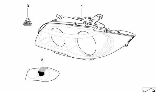 Faro derecho para BMW E81, E82, E87N, E88 (OEM 63117249652). Original BMW