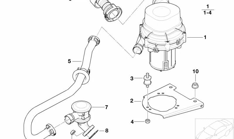 Tubo de aspiración para BMW para varios modelos/series (OEM 11721433548). Original BMW