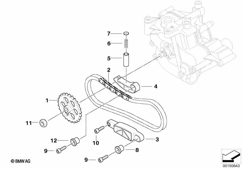 Tension guide for BMW E60, E61N 6 Series E63, E64 (OEM 11417837576). Genuine BMW