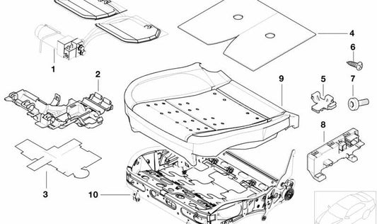 Capó de Aislamiento Acústico para BMW E39, E38 (OEM 52108264249). Original BMW