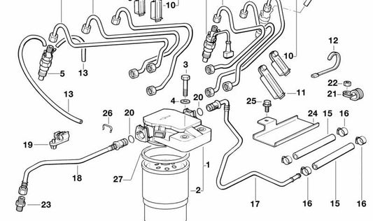 Pipe clamp for BMW 3 Series E36, 5 Series E34 (OEM 13532244281). Original BMW